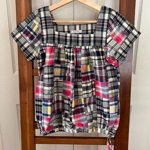 Old Navy madras plaid blouse